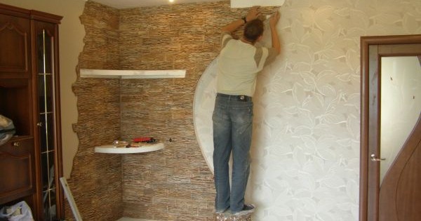 Decoração de parede com pedra artificial decorativa