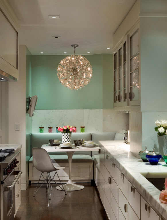 Entwerfen Sie eine kleine Küche: 49 Möglichkeiten, den Raum optisch zu vergrößern