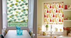 cortinas brilhantes na cozinha