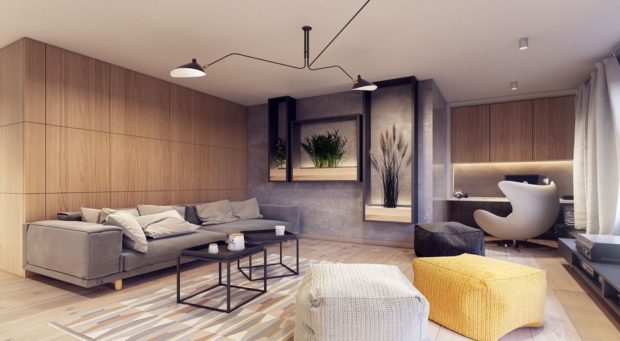 Dizajn apartmánu v modernom štýle: 11 tipov na usporiadanie + fotografie