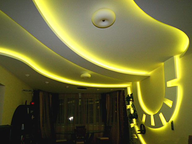Dải đèn LED trong nội thất: 45 ý tưởng sử dụng + ảnh