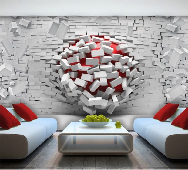 Bức tranh tường 3D trong nội thất: 8 mẹo để chọn và sử dụng + ảnh